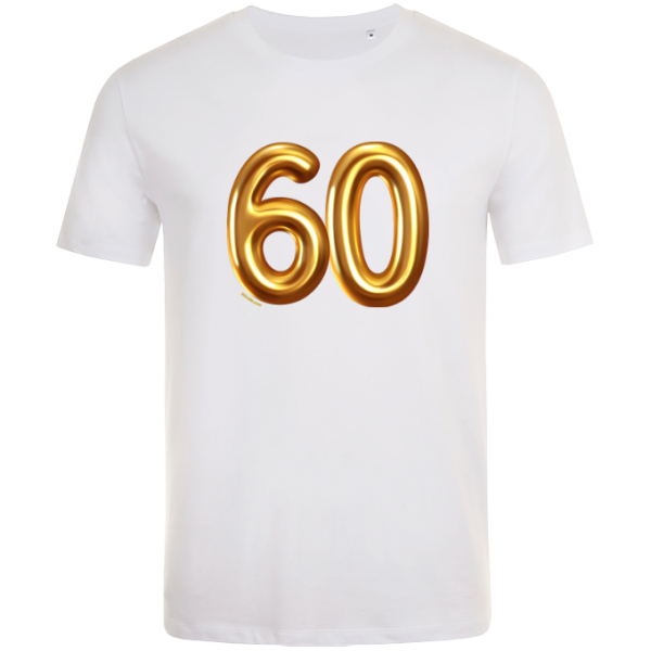 60th birthday balloon t-shirt white