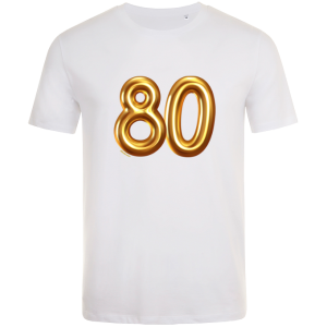 80th birthday balloon t-shirt white